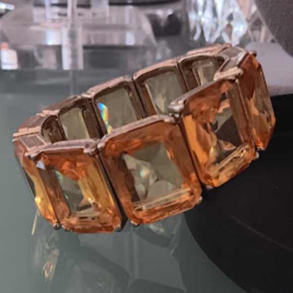 LEE By LEE ANGEL 12KT GP By The Sea Gold Yellow-Orange Cube Bracelet - Picture 1 of 5